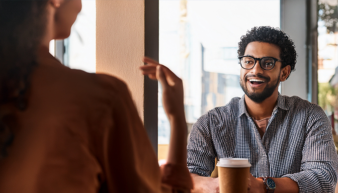 man actively listening