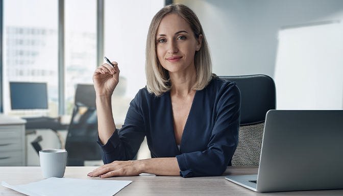 woman at desk