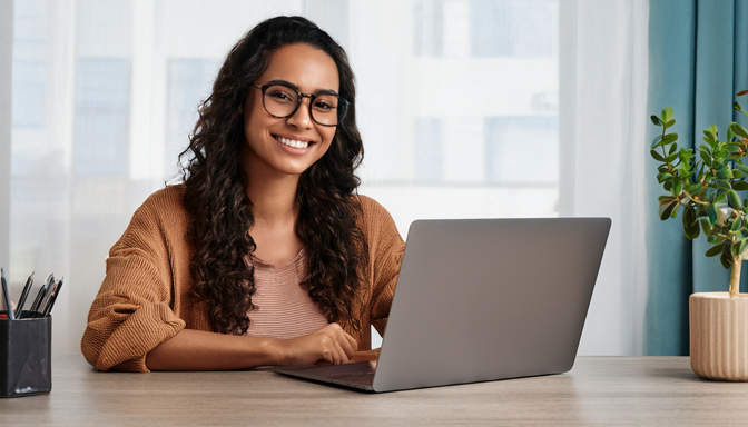 woman networking online