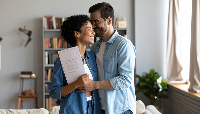 college student celebrating partners good grades