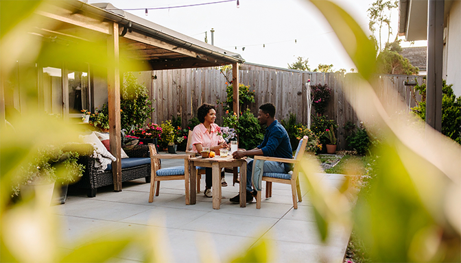 couple having private conversation away from distractions
