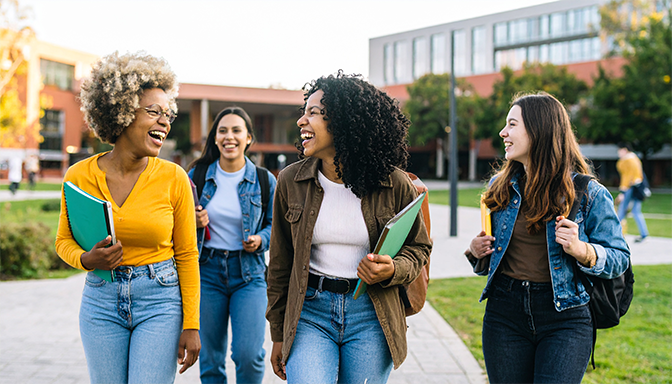 diverse college friend group