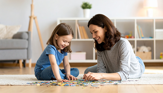 parent and child spending focused time together