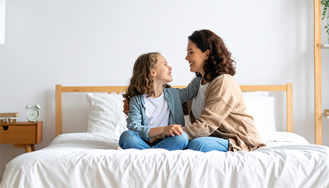 parent talking with child