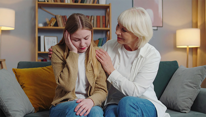 showing understanding to stressed teenager