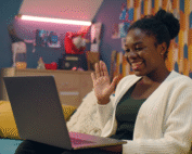 Positive Flip Home - Transform Your Relationships 6 sitting in dorm room on video call