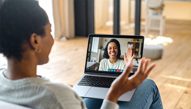 video call with a friend