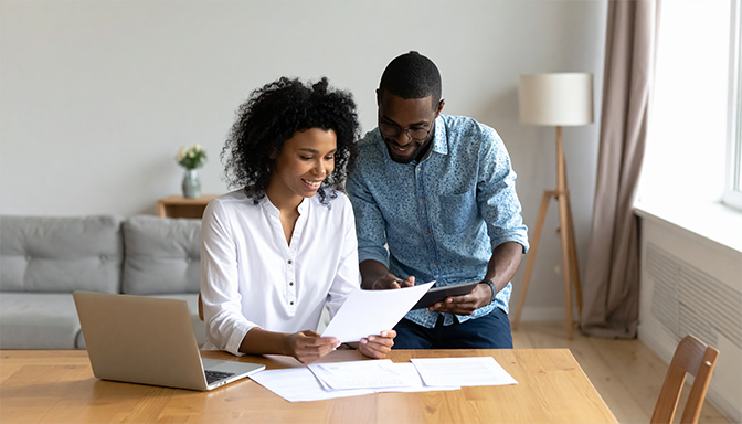 working together on budget or financial plan